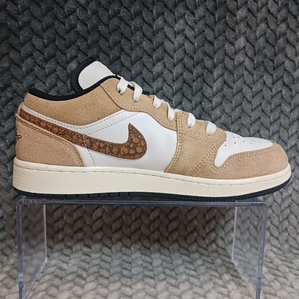 Air Jordan 1 Low SE Brown Elephant GS Youth Sneakers Shoes Size 5.5Y Women's 7